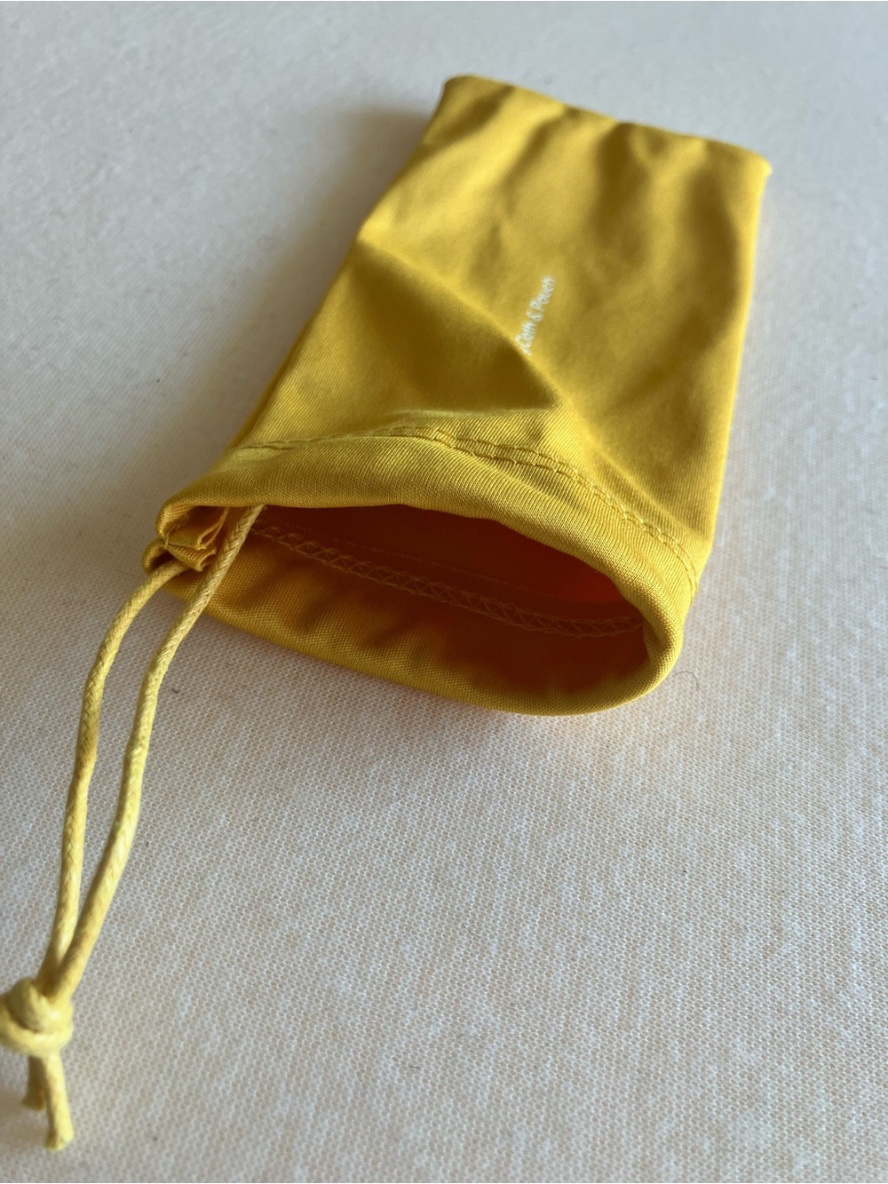 Yellow Drawstring Glasses Pouch - Picture 2 of 2